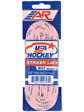 Load image into Gallery viewer, A&R USA Hockey PINK Waxed Skate Laces