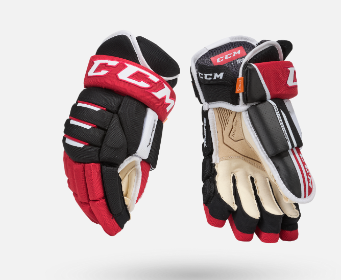 CCM Tacks 4 Roll Pro2 Junior Gloves (Blk/Red/Wht)