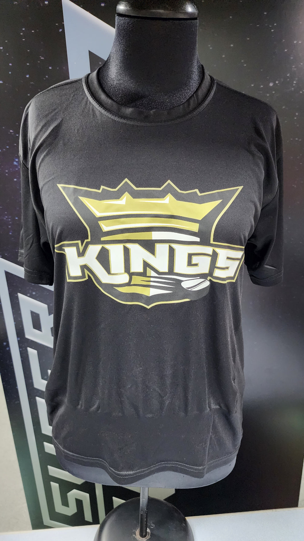 King's Black Performance Dry-Fit Crew T-Shirt
