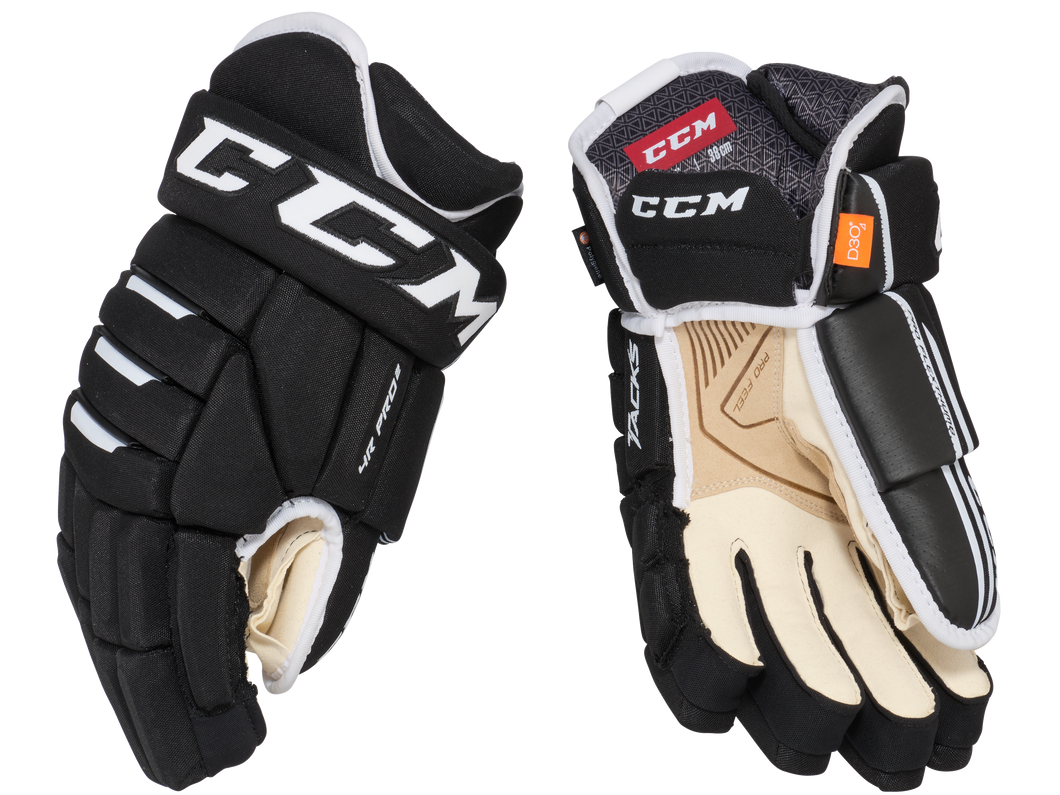 CCM Tacks 4R Pro2 Junior Hockey Gloves (Blk/Wht)